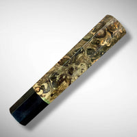 Custom Japanese Knife handle (wa handle) for 165-210 mm: Double dyed maple burl and buffalo horn
