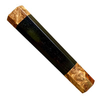 Custom Japanese Knife handle (wa handle) for 165-210mm : Gabon ebony and Amboyna burl