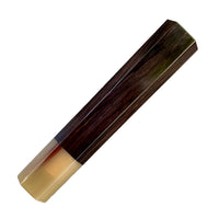 Custom Japanese Knife handle (wa handle) for 165-210mm : African Blackwood and marbled horn