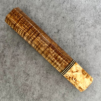 Custom Japanese Knife handle (wa handle) for 240mm - Koa and Karelian birch
