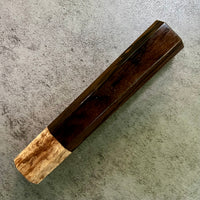 Custom Japanese Knife handle (wa handle) for 240mm : Ziricote and spalted maple