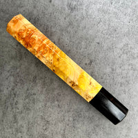 Custom Japanese Knife handle (wa handle) for 240mm - Canadian yellow cedar burl and horn