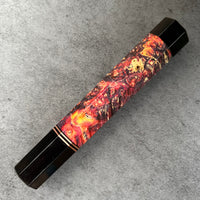 Custom Japanese Knife handle (wa handle) for 165- 210 mm knife : Box elder burl (Ukrainian dyed) and horn