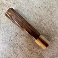 Custom Japanese Knife handle (wa handle) for 165-210mm : African Blackwood and Blonde Horn