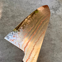 Hatsukokoro Hayabusa Rainbow Damascus B2 Santoku - Blade Only