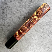 Custom Japanese Knife handle (wa handle) for 240mm - Dyed yellow cedar burl and horn