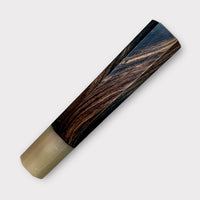 Custom Japanese Knife handle (wa handle) for 210mm : Figured African Blackwood and blonde horn