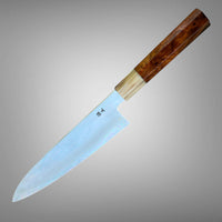 Custom Tetsujin Ginsan 3 Gyuto 210mm - Desert Ironwood burl and blonde