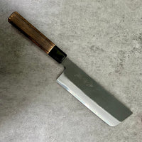 Mutsumi Hinoura Ironclad Kurouchi W2 Nakiri 165mm - burnt chestnut