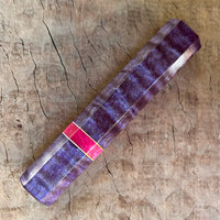 Custom Japanese Knife handle (wa handle) for 165-210mm : Purple dyed curly maple
