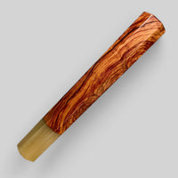 Custom Japanese Knife handle (wa handle) for 240 mm - CITES Cocobolo burl and Blonde horn