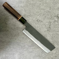 Mutsumi Hinoura Ironclad Kurouchi W2 Nakiri 180mm - burnt chestnut