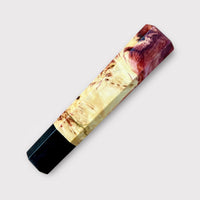 Custom Japanese Knife handle (wa handle) for 240mm - Red dyed Canadia Yellow cedar burl and horn