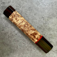 Custom Japanese Knife handle (wa handle) for 240mm - Spalted Maple, Macassar Ebony and Vintage Poker Chip
