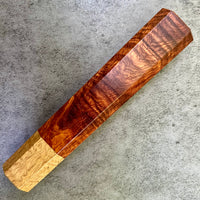 Custom Japanese Knife handle (wa handle) for 240mm - Rosewood and curly mango