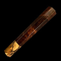 Custom Japanese Knife handle (wa handle) for 165-210mm : Dark Ironwood burl and spalted Tamarind