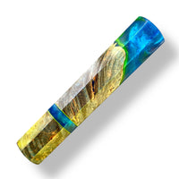 Custom Japanese Knife handle (wa handle) for 165-210 mm: Dyed maple burl hybrid