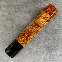 Custom Japanese Knife handle (wa handle) for 210mm - Amboyna burl and horn