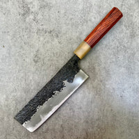 Custom Manaka Kisuke Iron Clad Aogami 1 Nakiri 175 mm - Cocobolo and blonde