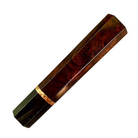 Custom Japanese Knife handle (wa handle) for 165-210 mm - Dark desert ironwood burl and horn