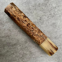 Custom Japanese Knife handle (wa handle) for 165-210mm - Spalted oak burl and marbled horn