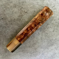 Japanese Knife handle (wa handle) for 210 mm - Two tone Honduran rosewood burl and blonde
