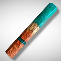 Custom Japanese Knife handle (wa handle) for 165-210 mm: Red mallee burl hybrid