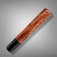 Custom Japanese Knife handle (wa handle) for 165-210 mm: Figured Siamese rosewood and horn