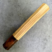Custom Japanese Knife handle (wa handle) for 240mm - Olive and Desert Ironwood