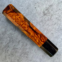 Custom Japanese Knife handle (wa handle) for 240mm - Desert ironwood burl and buffalo horn