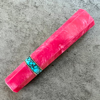 Custom Japanese Knife handle (wa handle) for 165-210mm : Pink and turquoise