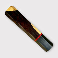 Custom Japanese Knife handle (wa handle) for 165-210 mm : African Blackwood and horn with vintage poker chip