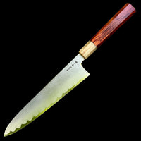 Custom Nakagawa B1 Damascus Gyuto 240mm - Beautiful Siamese rosewood and blonde horn