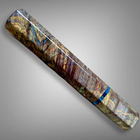Custom Japanese Knife handle (wa handle) for 165-210 mm: Double dyed Maple Burl and vintage poker chip