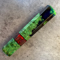 Custom Japanese Knife handle (wa handle) for 165-225 mm : Green hybrid bu