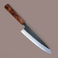 Sugi Tadokoro Tanaka Aogami Super Gyuto 240 Kurouchi Finish - Honduran Rosewood Burl
