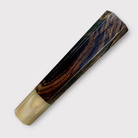 Custom Japanese Knife handle (wa handle) for 210mm : Figured African Blackwood and blonde horn