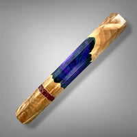 Japanese Knife handle (wa handle) for 240-260 mm : Maple burl hybrid - violet