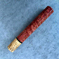 Custom Japanese Knife handle (wa handle) for 240mm - Red dyed Maple Burl and spalted Hackberry