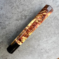 Custom Japanese Knife handle (wa handle) for 240mm - Dyed yellow cedar burl and horn