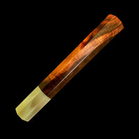 Custom Japanese Knife handle (wa handle) for 240mm - Beautiful red and black curly Siamese rosewood and blonde horn
