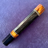 Custom Japanese Knife handle (wa handle) for 240mm - Royal ebony, Amboyna burl and horn