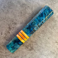 Custom Japanese Knife handle (wa handle) for 165-225 mm : Dyed box elder burl