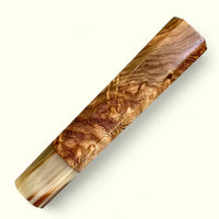 Custom Japanese Knife handle (wa handle) for 240mm - Turkish Walnut Burl and marbled horn