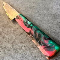 Custom Tsunehisa ZA-18 Damascus Petty 135mm - Abalone Acrylester