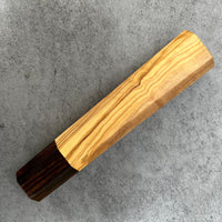 Custom Japanese Knife handle (wa handle) for 165-210mm - Olive and desert ironwood