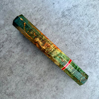 Custom Japanese Knife handle (wa handle) for 165-210mm - Double dyed Karelian birch with vintage Bakelite poker chip and copper