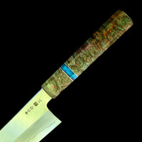 Custom Nakagawa Satoshi Ginsan 3 Gyuto 240mm - Dyed Maple Burl
