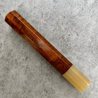 Custom Japanese Knife handle (wa handle) for 240mm - Ringed Gidgee and blonde horn