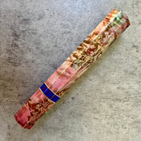 Custom Japanese Knife handle (wa handle) for 165-210mm : Karelian Birch with Azurite TruStone and copper
